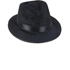 Black Pimp Gangsta Blues Brothers Costume Fedora Hat