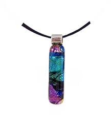 Pendant - XP-70- Genuine Handmade Dichroic Glass ~ .925 Sterling Silver