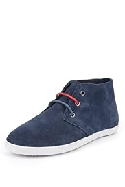 Leather Contrast Sole Desert Trainers