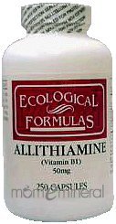 Allithiamine 50 mg 250 Capsules by Ecological Formulas