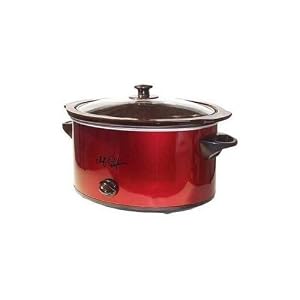 Chef Pepin CH48375 6-Quart Oval-Shaped Slow Cooker, Metallic Red by Continental Electrics