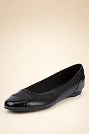 Footglove Fashion Leather Toe Cap Ballerina Shoes with InsoliaÃ‚Â®