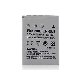EN-EL8 3.7V 1400mah Li-ion Battery (Silver) + Worldwide free shiping