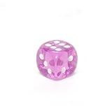 12mm 6-sided European Acrylic Translucent Dice, Purple with White