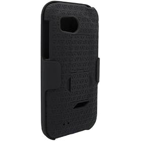 HTC Rezound Rubberized Shell Holster Combo - Black: Electronics