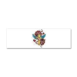 21 x 7 Wall Vinyl Sticker Roses Cross Hearts And Angel Wings