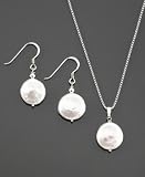 Sterling Silver Cultured Pearl Pendant & Earring Set