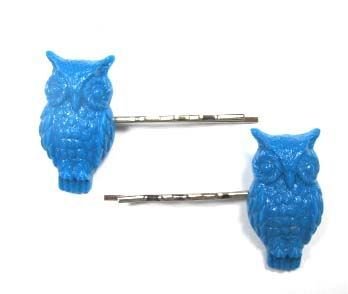2er Set Haarspangen, Miniblings, in Eulenform, blau Preisvergleich