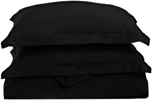 1500 Series 100% Brushed Microfiber 3-piece King/California King Duvet Cover Set Solid, Black - Super Soft and Wrinkle Resistant