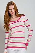 Long Sleeve Extra Fine Cotton Striped Crewneck Sweater