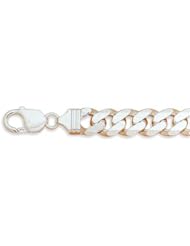 CleverSilvers 8 Inch 300 Beveled Curb Chain Bracelet