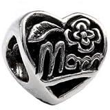 Authentic SILVERADO MOM Heart 925 Sterling Bead fits European Charm Bracelet