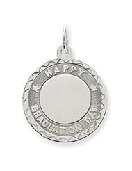 Sterling Silver Happy Graduation Disc Charm QC2428"