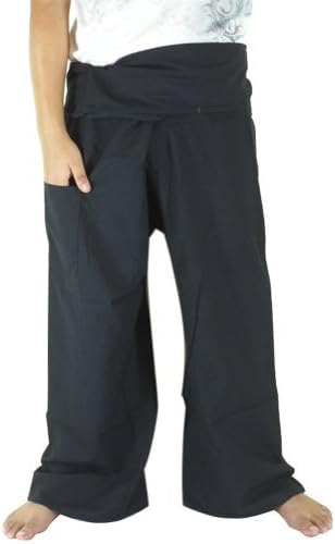 Candyhusky 100% Cotton Plus Size Mens Womens Fisherman Wrap Pants Casual Yoga Pants