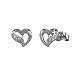 Diamond Cubic Zirconia Accented Heart-Shaped CAREFREE Sterling Silver Stud Earrings