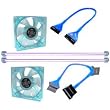Cables Unlimited MSC-UVKIT-B UV Reactive MOD Kit Includes Light Fans Floppy and ATA133 Cable (Blue)