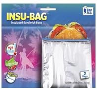 Jay Bags Master Case Pack of 24 / 2 Packs Insulated Resealable Sandwich Bags / Keep Items Hot or Cold and Frozen for Hours At a Time