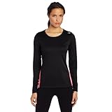 New Balance Women's Go 2 Long Sleeve Tee, Black/Pink Shock, Large