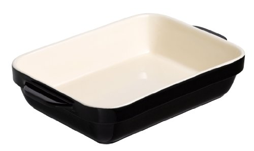 Raymond Blanc by Anolon Rectangular Dish Black and Cream, 32cm