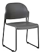 (2 Pack) Stack Chair with Plastic Seat and Back In Grey Finish By Office Star