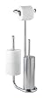 WENKO 18730100 Stand WC-Garnitur Universalo - mit Ersatzrollenhalter, Chrom, 23 x 62.5 x 20 cm