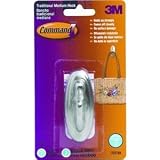 3M Command 17051BN Traditional Medium Plastic Hook with Metalic Brushed Nickel Finish