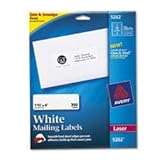 Avery White 1-1/3 x 4 Inch Mailing Labels 350 Count