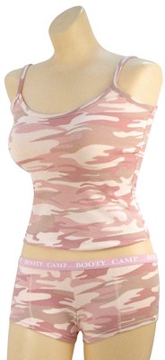 Buy Baby Pink Camo Booty Camp Booty Shorts