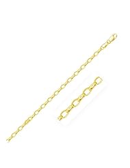 3.2mm 14K Yellow Gold Oval Rolo Bracelet