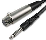 XLR 3 PIN SOCKET TO 1/4 MONO JACK PLUG CABLE (3M)