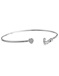 Brass Love Heart Cuff Bracelet; 2.75"