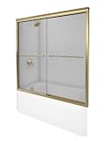 Kohler K-702202-G53-ABV Fluence 1/4 Thick Glass Bypass Bath Door with Rhapsody Glass, Anodized Brushed Bronze