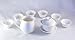 White Porcelain 10 piece Chinese Gongfu Gaiwan Tea Set (Comprised of 3 piece Gaiwan, Fairness Pitcher and 6 Tea Cups)