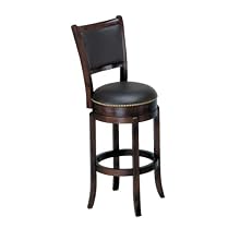 ACME 07256 Espresso Finish Wood 29"SH High Back Swivel Bar Stool