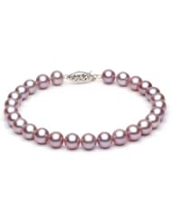 14KT Yellow Gold Beautiful 6.5-7.0mm Round Lavender Freshwater Pearls make up this Stunning Bracelet.