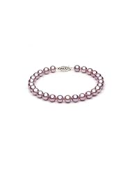 14KT White Gold Beautiful 6.5-7.0mm Round Lavender Freshwater Pearls make up this Stunning Bracelet.