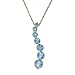 14k Yellow Gold Blue Topaz Journey Pendant