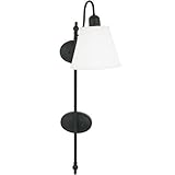 IMAGE OF Quoizel Q1063K One Light Pin-up Wall Sconce Off Fabric Shade, White