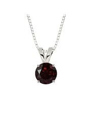 10k Gold Round Gemstone Pendant Necklace (8mm)