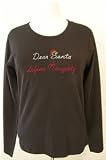 Black Long-Sleeve Christmas Rhinestone T-Shirt - Dear Santa, Define Naughty