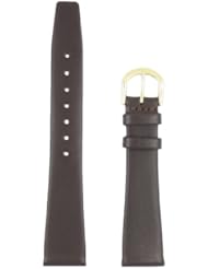 19-mm Brown Flat Genuine Calfskin Leather Watch Strap
