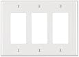 Leviton PJ263-W 3-Gang Decora/GFCI Decora Wallplate, Midway Size, White