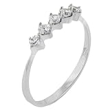 Sterling Silver Round Cz Quintet Ring (size 6,7,8)