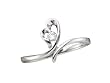 Beautiful 14k. White Gold Real Diamond Heart Lady's Ring