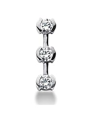 Three Stone Round Brilliant Diamond Pendant in 14K White Gold