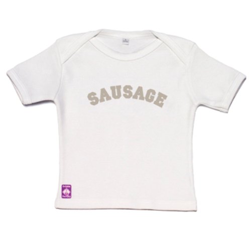 Childrens Toyshop   : Dribble Factory : Sausage white t-shirt 18m