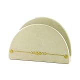 Natural Stone Letter or Business Card Holder with Brass Emblem