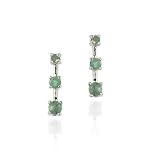 31PbxZLqA%2BL. SL160  Sterling Silver Genuine Emerald Past Present Future Earrings