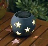 Lanterne solaire terre cuite bleue