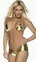 Sexy Exotic Metallic Gold Triangle Bikini Mini Shorts Set